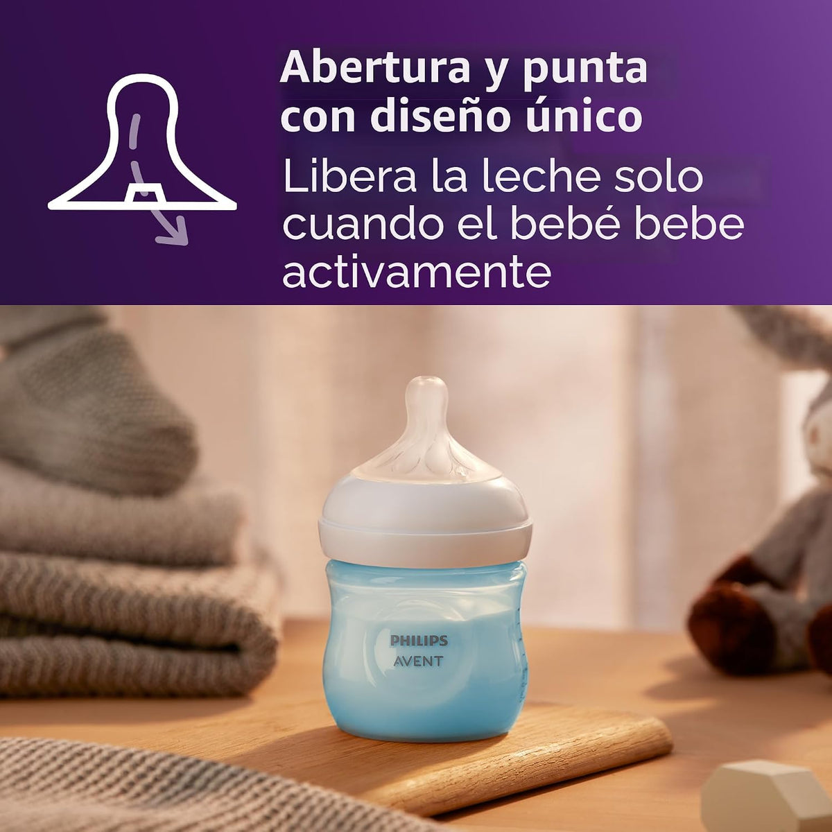 Philips Avent Biberones naturales, flujo lento, 4 onzas, sin BPA, p...