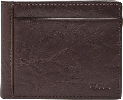 Fossil Billetera plegable de cuero para hombre con ventana de ident...
