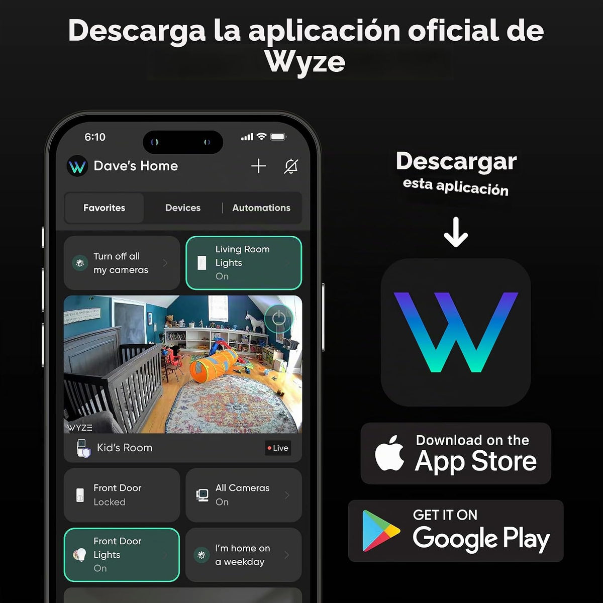 WYZE Cam Pan v3, cámara de seguridad para interiores/exteriores con...