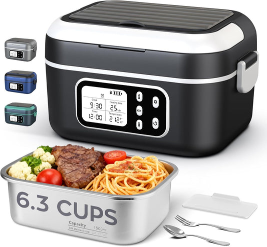 Lonchera térmica inalámbrica para hombres, 6.3 tazas 100 W, calenta...