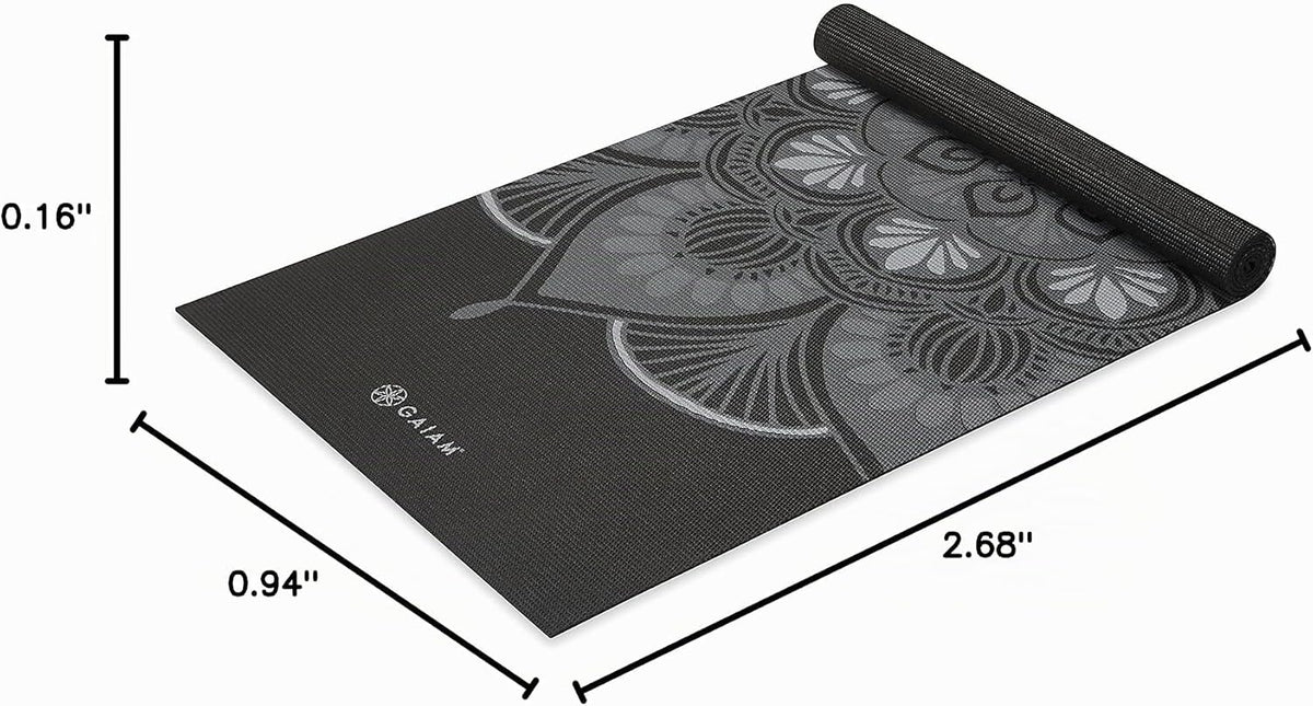 Gaiam - Tapete de yoga con estampado, antideslizante para ejercicio...