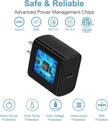 Cargador de carga rápida para iPhone 18, 17, 16, 15, paquete de 3 u...