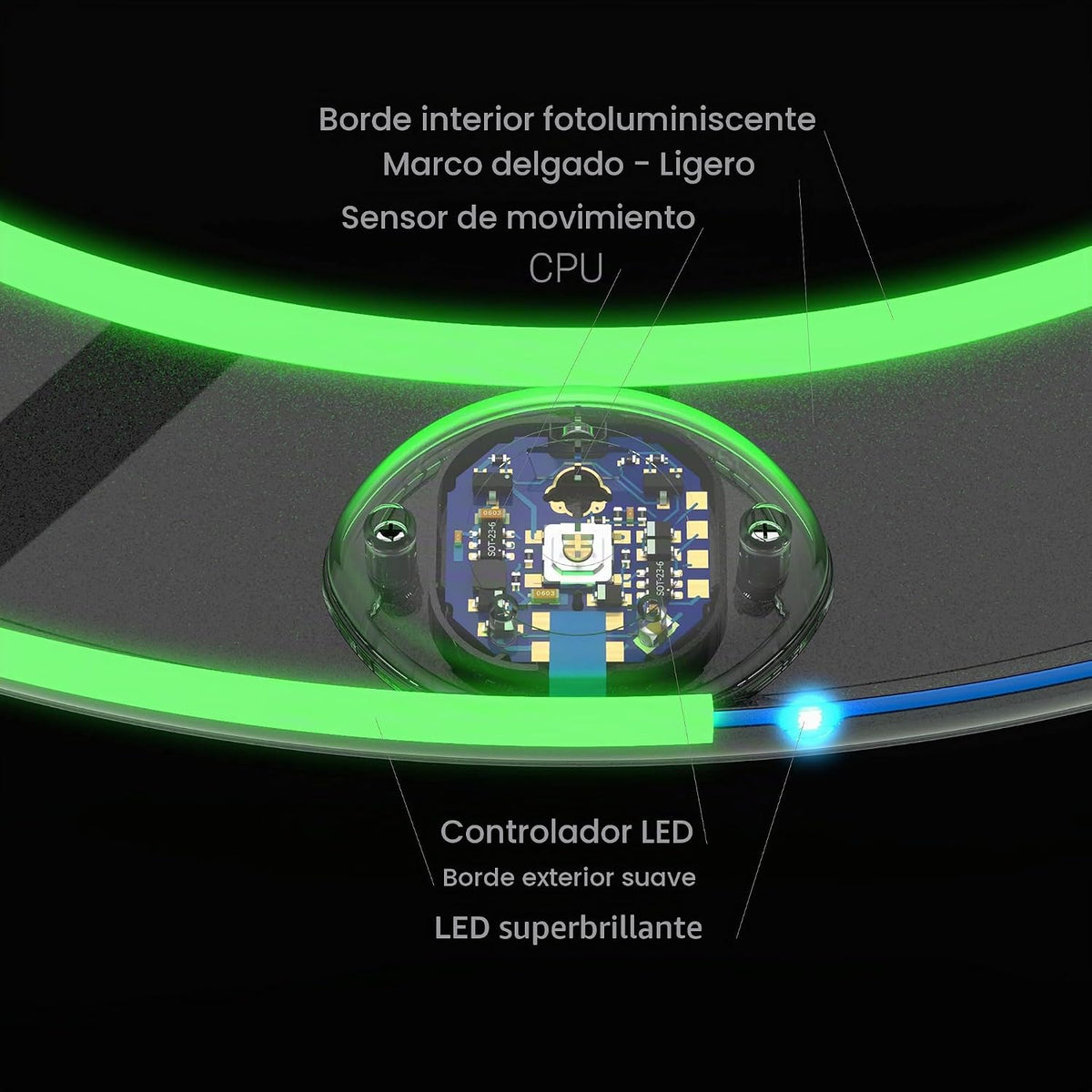 TOSY - Anillo volador \u2013 12 luces LED monocolor, súper brillant...
