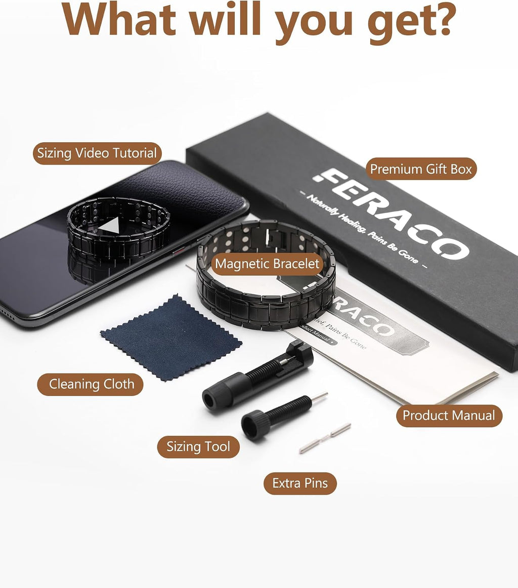 Pulsera de cobre para hombre Feraco, 3 veces más fuerte, pulseras m...