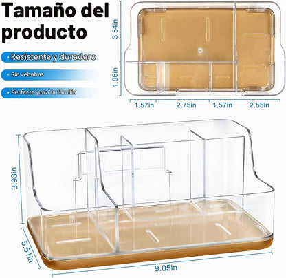 LAREKUN Estante de almacenamiento dorado para encimera de baño, láp...