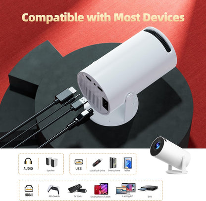 Mini proyector con WiFi y Bluetooth, nativo 1080P, Keystone automát...
