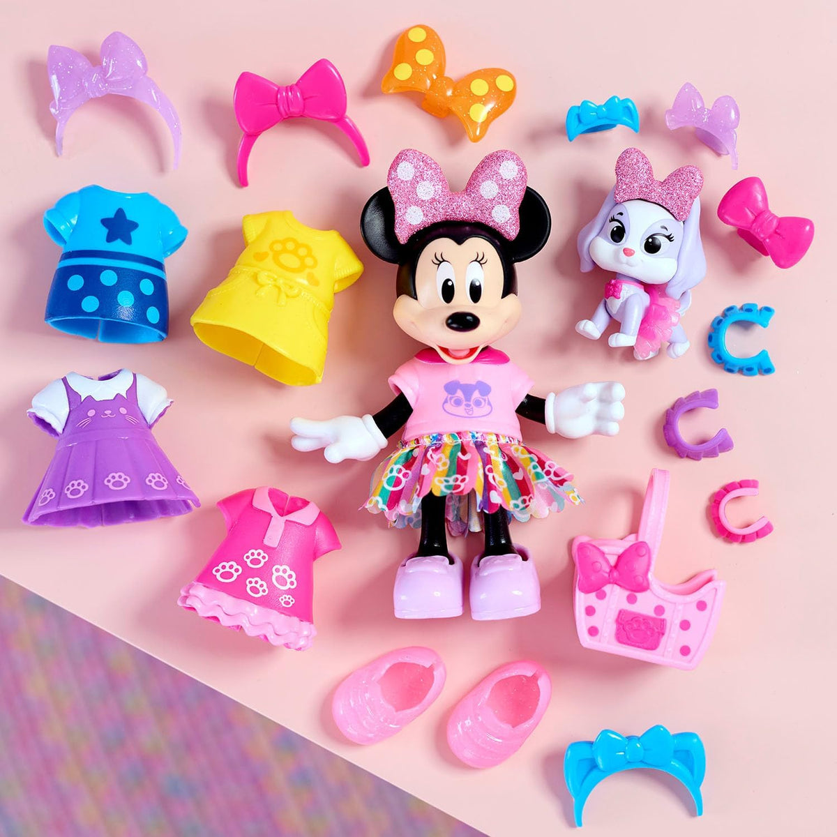 Disney Junior Minnie Mouse Glitter and Glam Pet Fashion Set, juego...