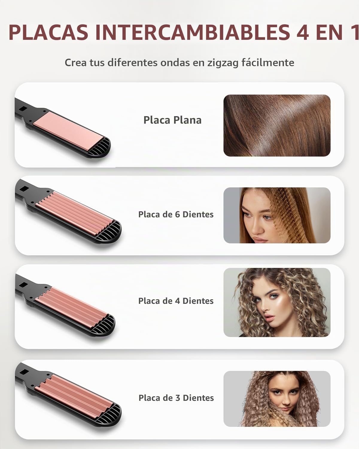 Santiway Crimpadora de cabello para mujer, juego de plancha de pelo...