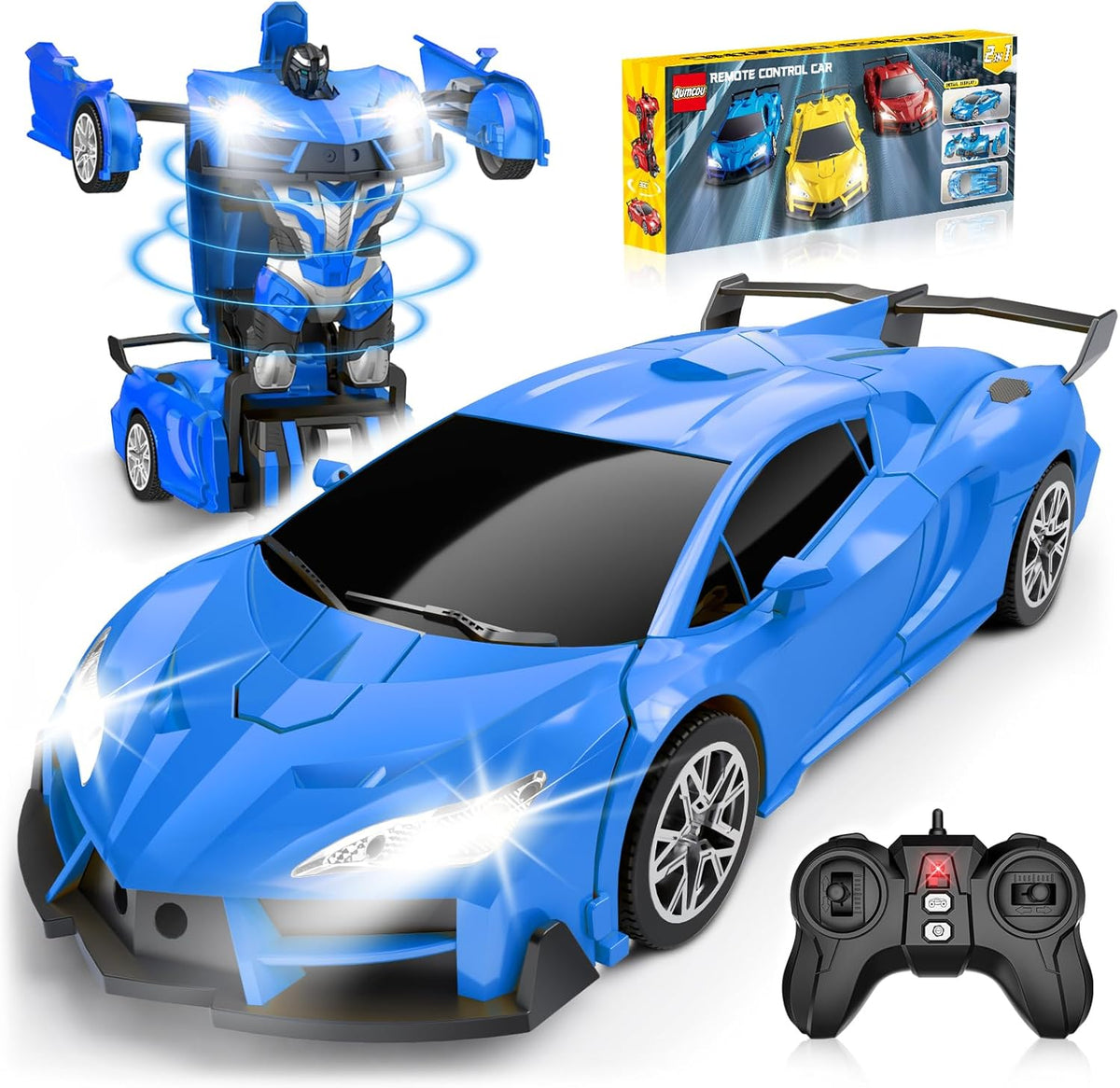 Qumcou Coche de Control Remoto Transformable 1:16, Juguetes para ni...