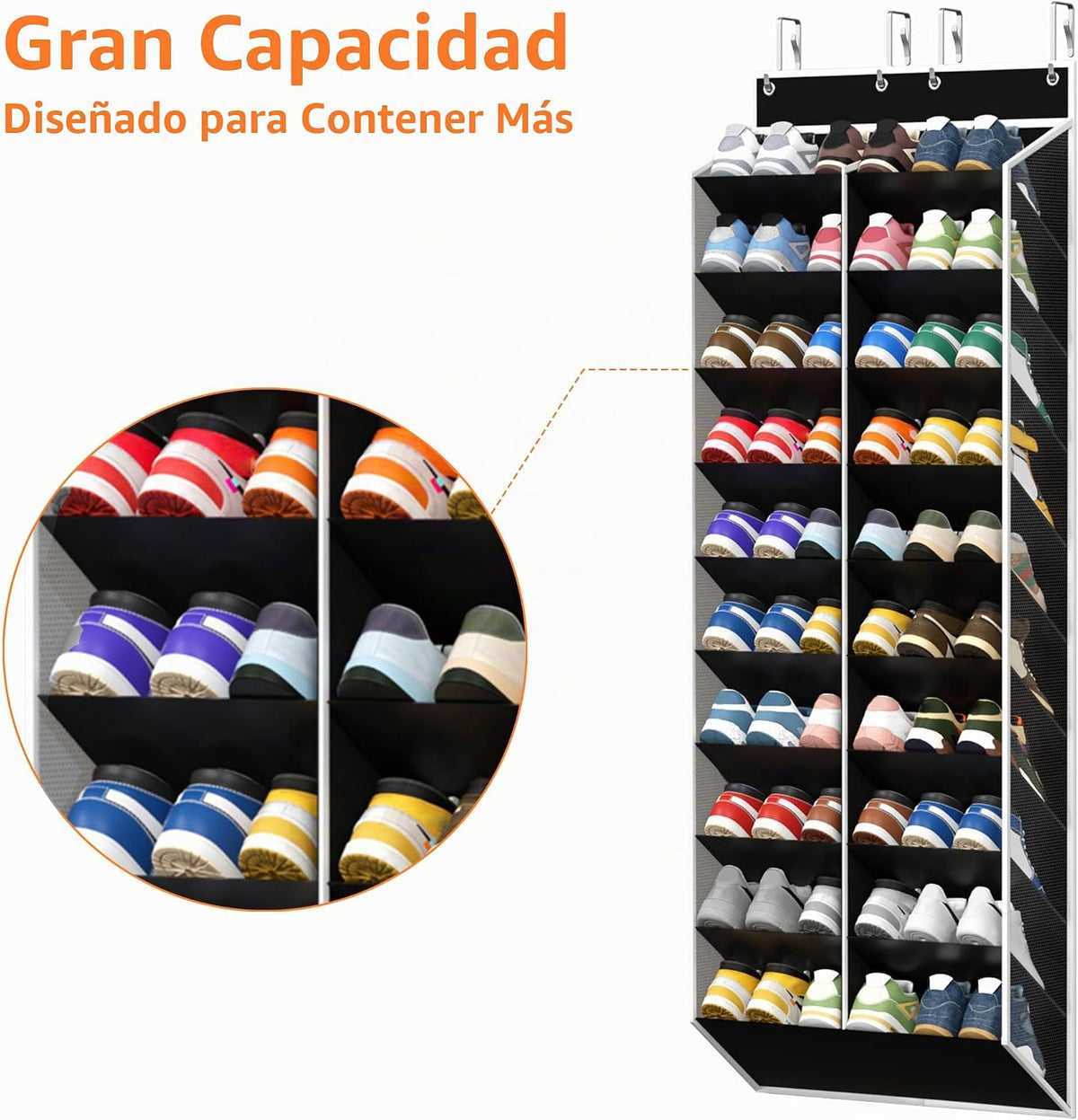 KEEPJOY 20-30 pares de organizadores de zapatos sobre la puerta, za...