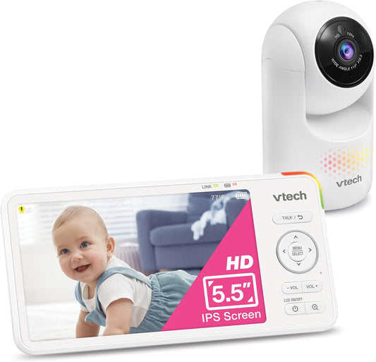 VTech Monitor de video para bebé, HD avanzado Plus, pantalla IPS HD...