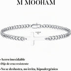 M MOOHAM Pulsera de cruz chapada en oro\/plata de 14 quilates para...