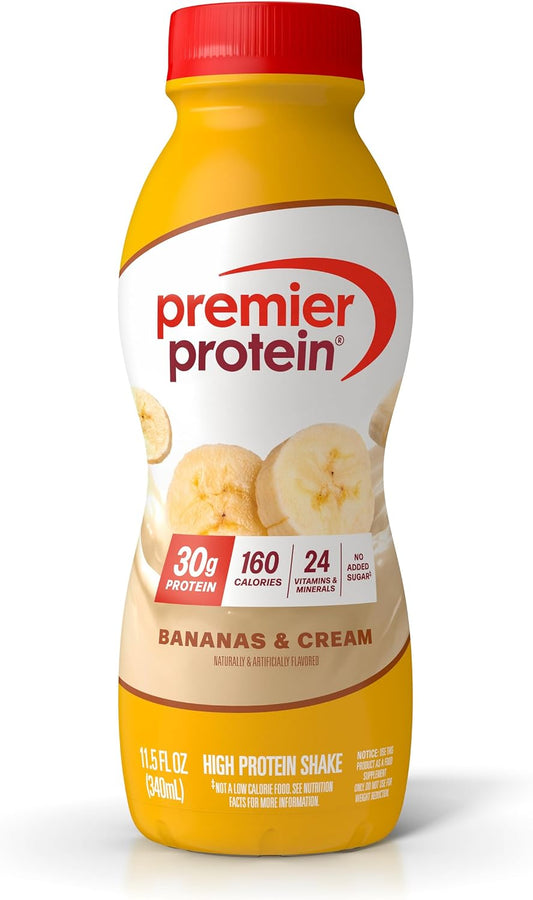 Premier Protein Batido, plátanos y crema, 1.06 oz de proteína, sin...