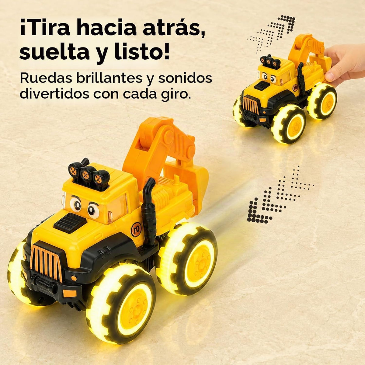 hahaland Paquete de 3 juguetes de camión de construcción monstruo L...