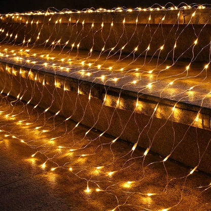 Joomer Luces de red de Navidad de 12 pies x 5 pies, luces de malla...