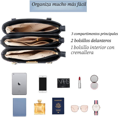 KKXIU Monederos y bolsos para mujer, Bolso tipo cartera con asa sup...