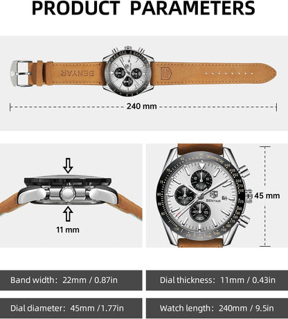 BENYAR Reloj para hombre analógico cronógrafo de cuarzo, impermeabl...