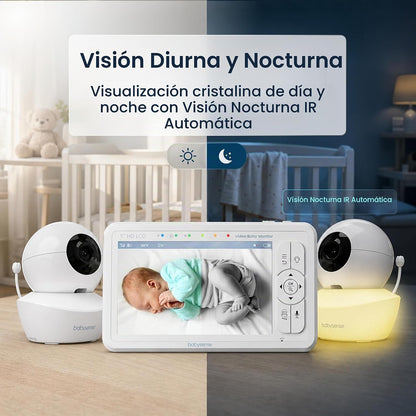 Babysense Monitor de bebé de video HD de 5 pulgadas con cámara y au...