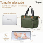 Tonyeee Bolsa de Pañales Tipo Tote, Bolsas Grandes para Pañales de...