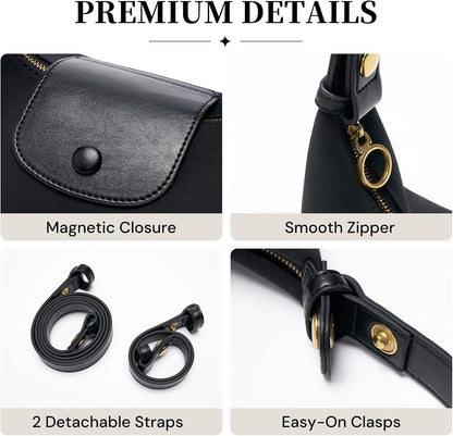 Bolsos cruzados de gamuza para mujer, bolso de bola de masa con hom...