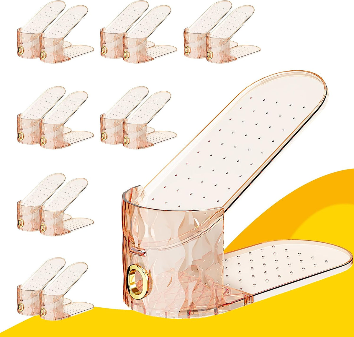 WMBOOX Organizador de ranuras para zapatos, paquete de 15 apiladore...
