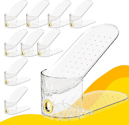 WMBOOX Organizador de ranuras para zapatos, paquete de 10 apiladore...