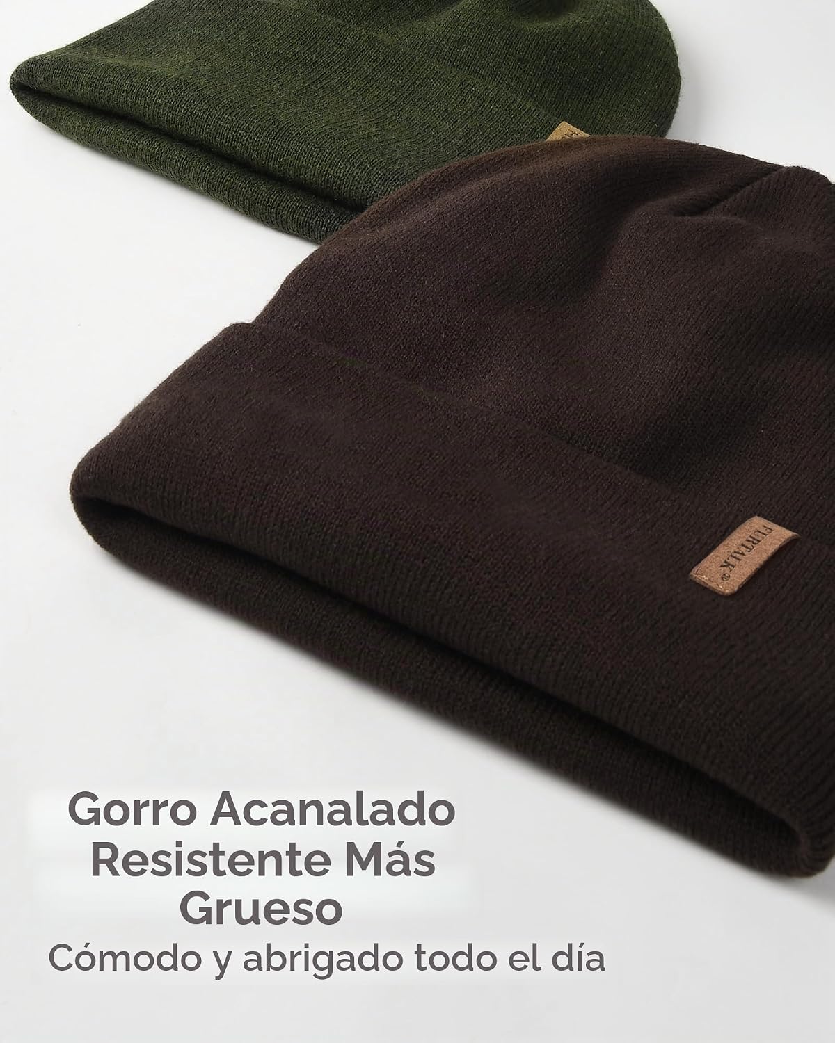FURTALK Gorro para Hombres y Mujeres con Puños Tejido Grueso Unisex...