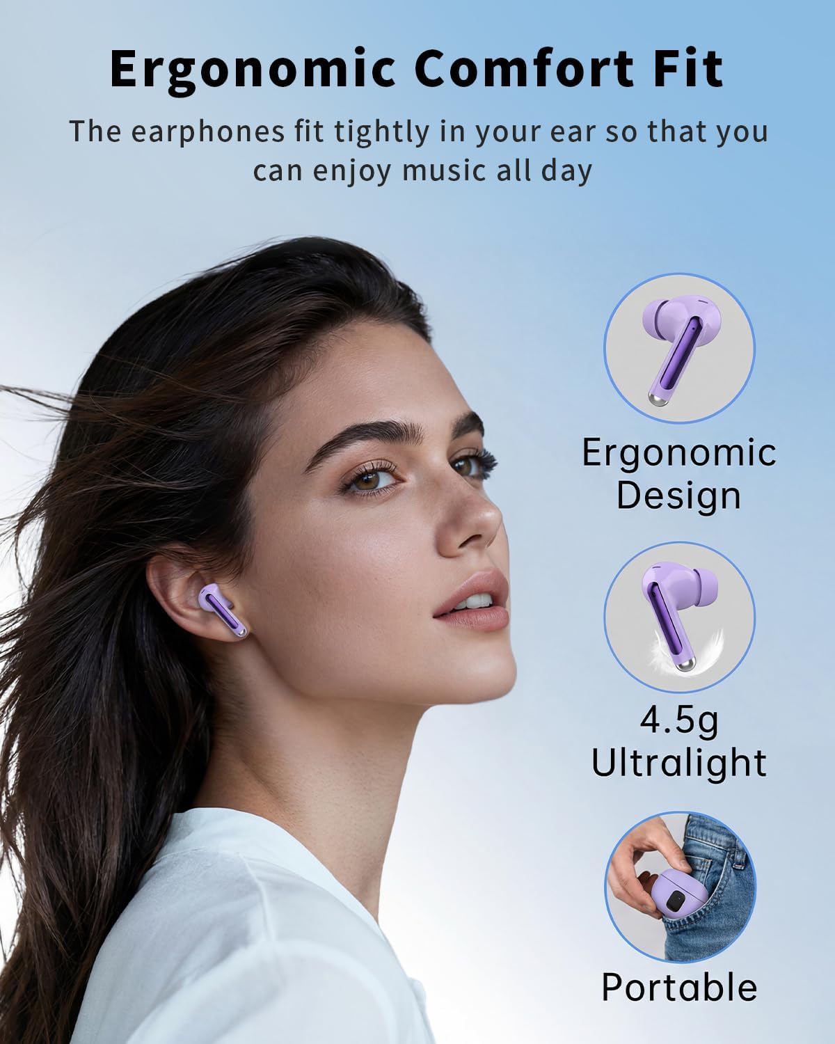 Auriculares inalámbricos, auriculares Bluetooth 5.4 2026 con micróf...