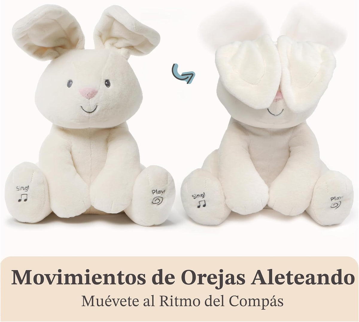 GUND Baby Flora Bunny Juguete musical interactivo animado para bebé...