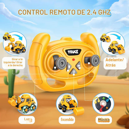 WootoyCar Juguete de excavadora RC para niños pequeños de 2 a 6 año...