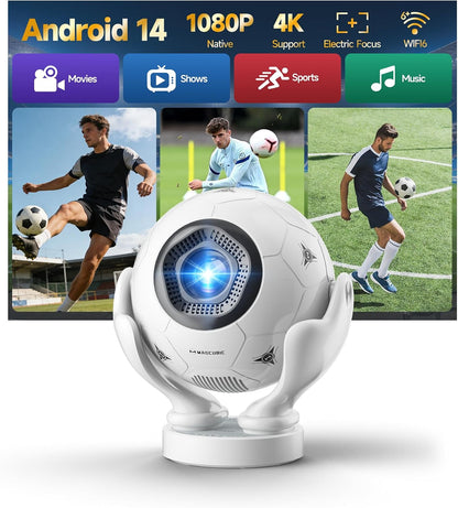 Proyector inteligente con WiFi y Bluetooth, proyector de soporte na...