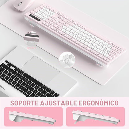 Teclado inalámbrico y mouse combinado silencioso para oficina y hog...