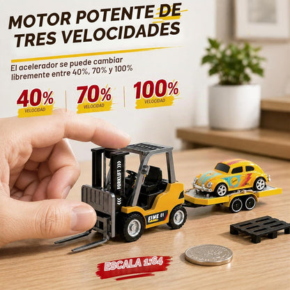 YESHIN Mini carretilla elevadora con control remoto, aleación a esc...