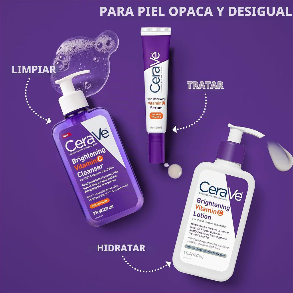 CeraVe Loción corporal iluminadora de vitamina C, cuidado de la pie...