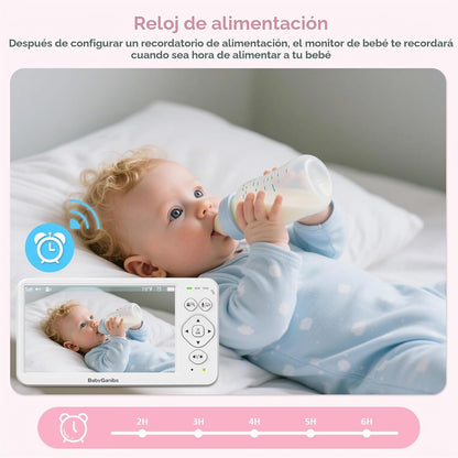 Baby Ganibs Monitor de bebé de pantalla grande de 6" con cámara...
