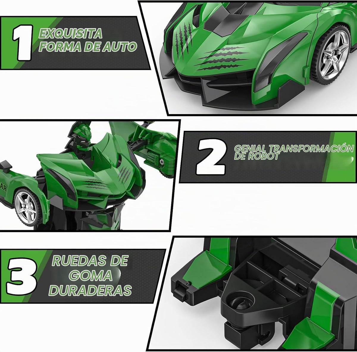 BLUEJAY Transform RC Cars para niños de 3 a 12 años, coche de contr...