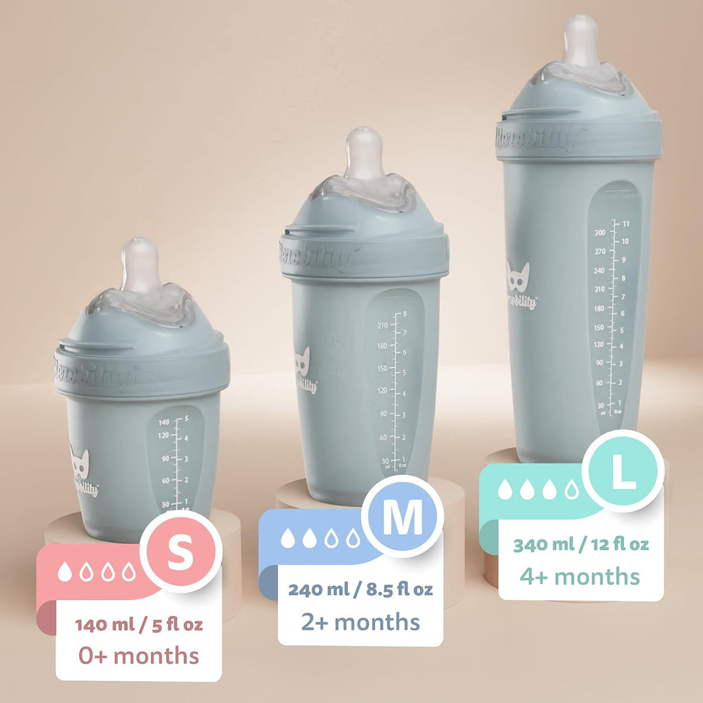 Herobility Biberones anticólicos de 5 onzas líquidas\/4.7 fl oz \u2...