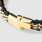 SERASAR | Pulsera de cuero genuino de primera calidad [acero] para...