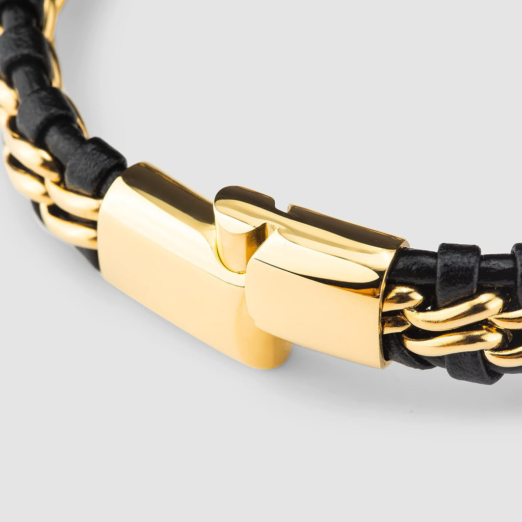 SERASAR | Pulsera de cuero genuino de primera calidad [acero] para...