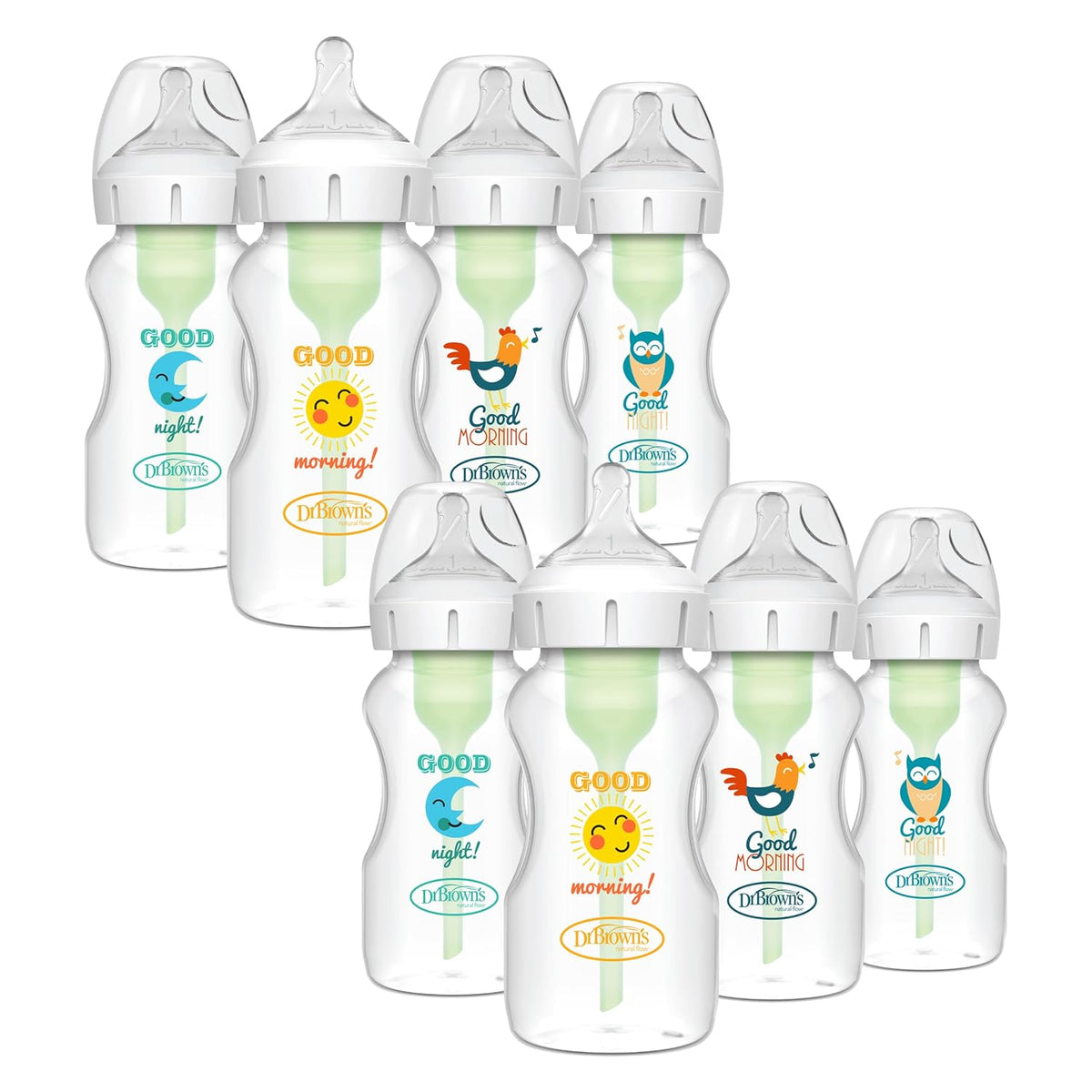 Dr. Brown's Anti-Colic Options+ Biberones de cuello ancho, 9 on...