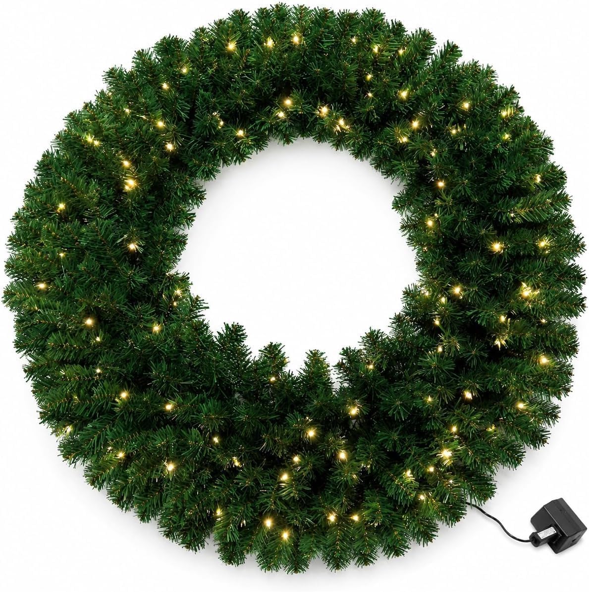 Aptliton Corona de Navidad iluminada de 36 pulgadas, decoración de...