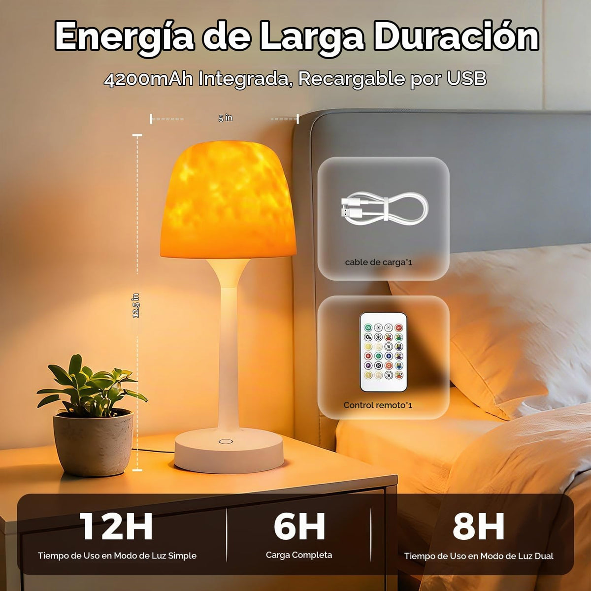 YJHAOTOU Paquete de 2 lámparas de ducha impermeables recargables LE...