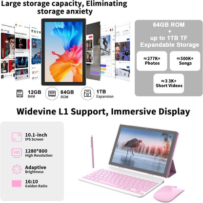 ICONLINK - Tablet Android 16 de 10 pulgadas, 12 (3+9) GB RAM+64GB R...