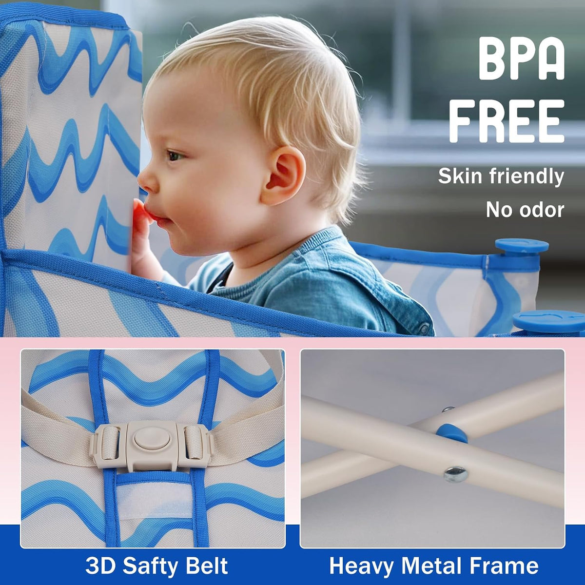 Tiny Marvels - Silla de bebé, silla alta portátil para viajes y pla...