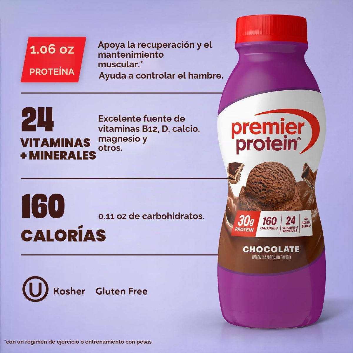 Premier Protein Batido alto en proteínas de 1.06 oz, chocolate, 1 p...