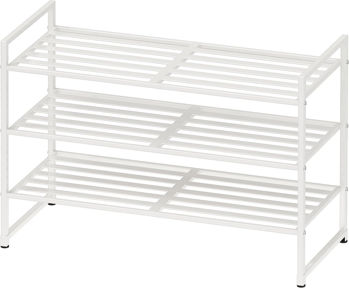 Simple Houseware Zapatero apilable con panel de metal de 3 niveles...