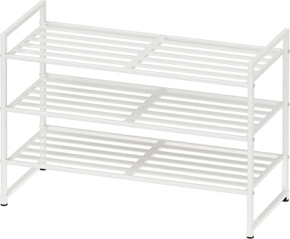 Simple Houseware Zapatero apilable con panel de metal de 3 niveles...