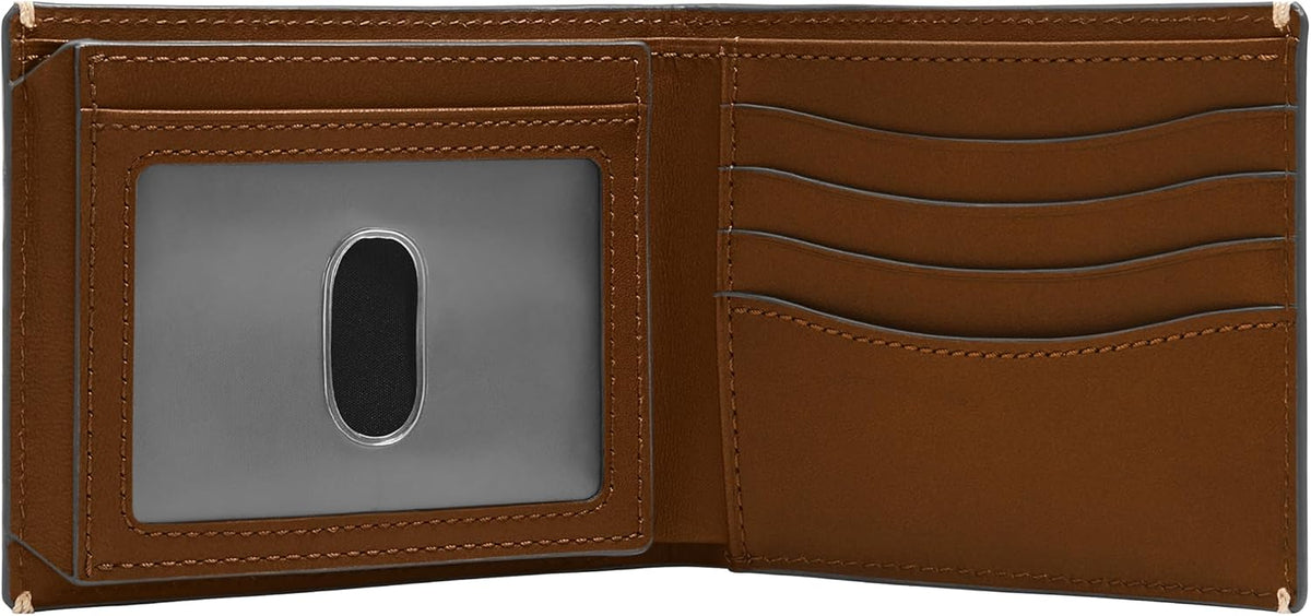 Fossil Westover - Billetera para hombre, de piel, plegable, con tap...