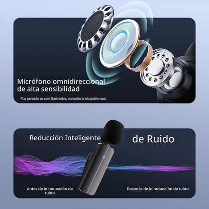 Paquete de 2 mini micrófonos inalámbricos de solapa Lavalier para i...