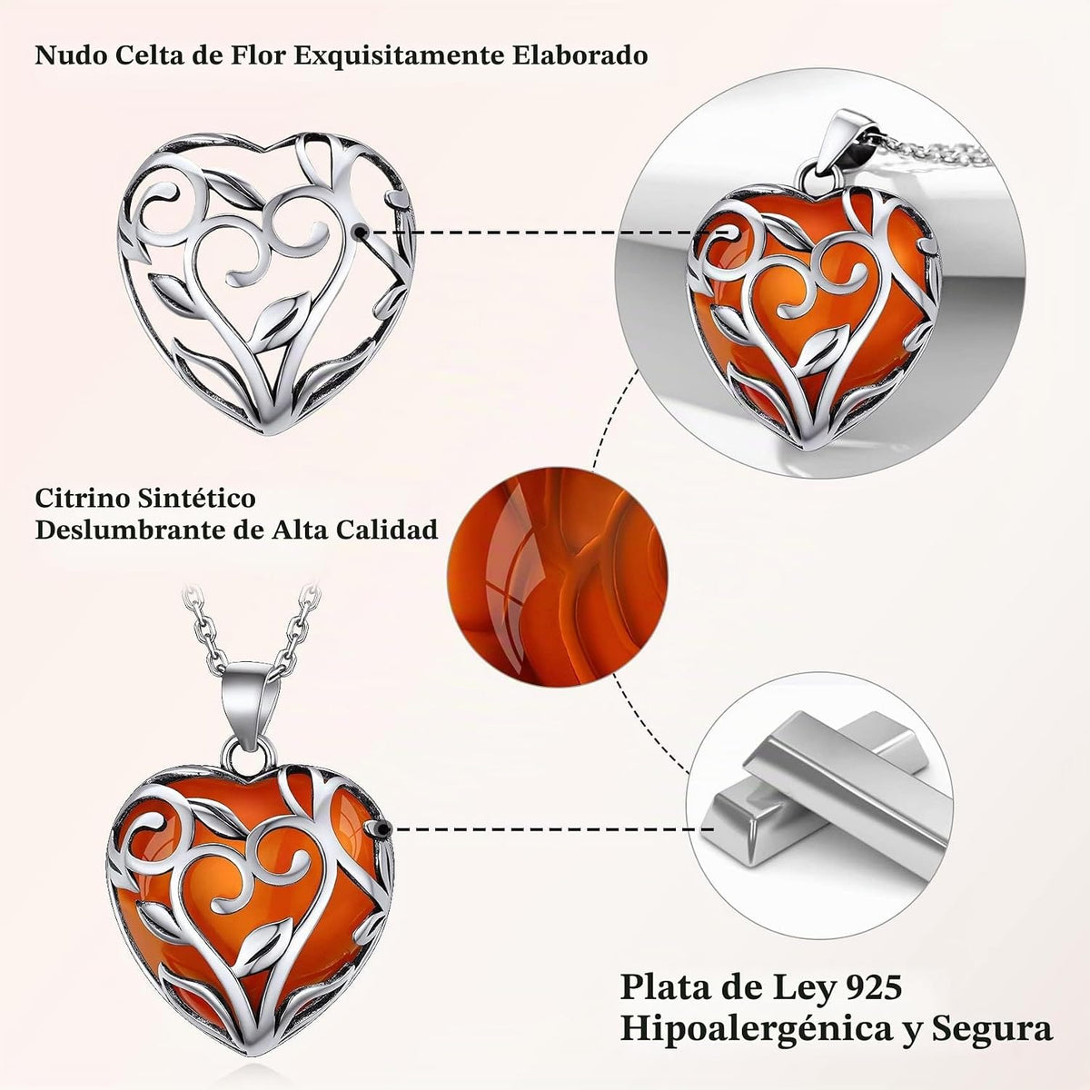 Bestyle Collar de cristal curativo envuelto en árbol de la vida, co...